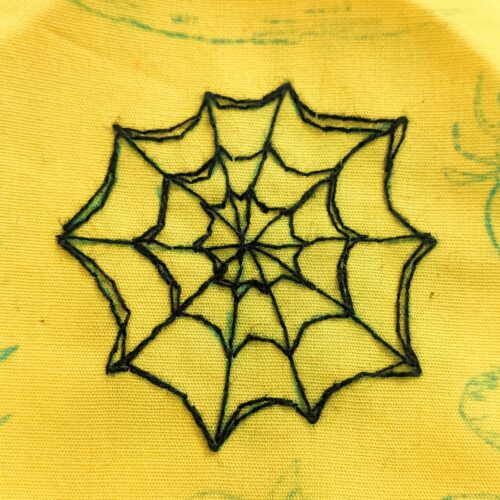 蜘蛛の巣 蜘蛛 刺繍 ハーフパンツ ショートパンツ